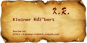 Kleiner Róbert névjegykártya